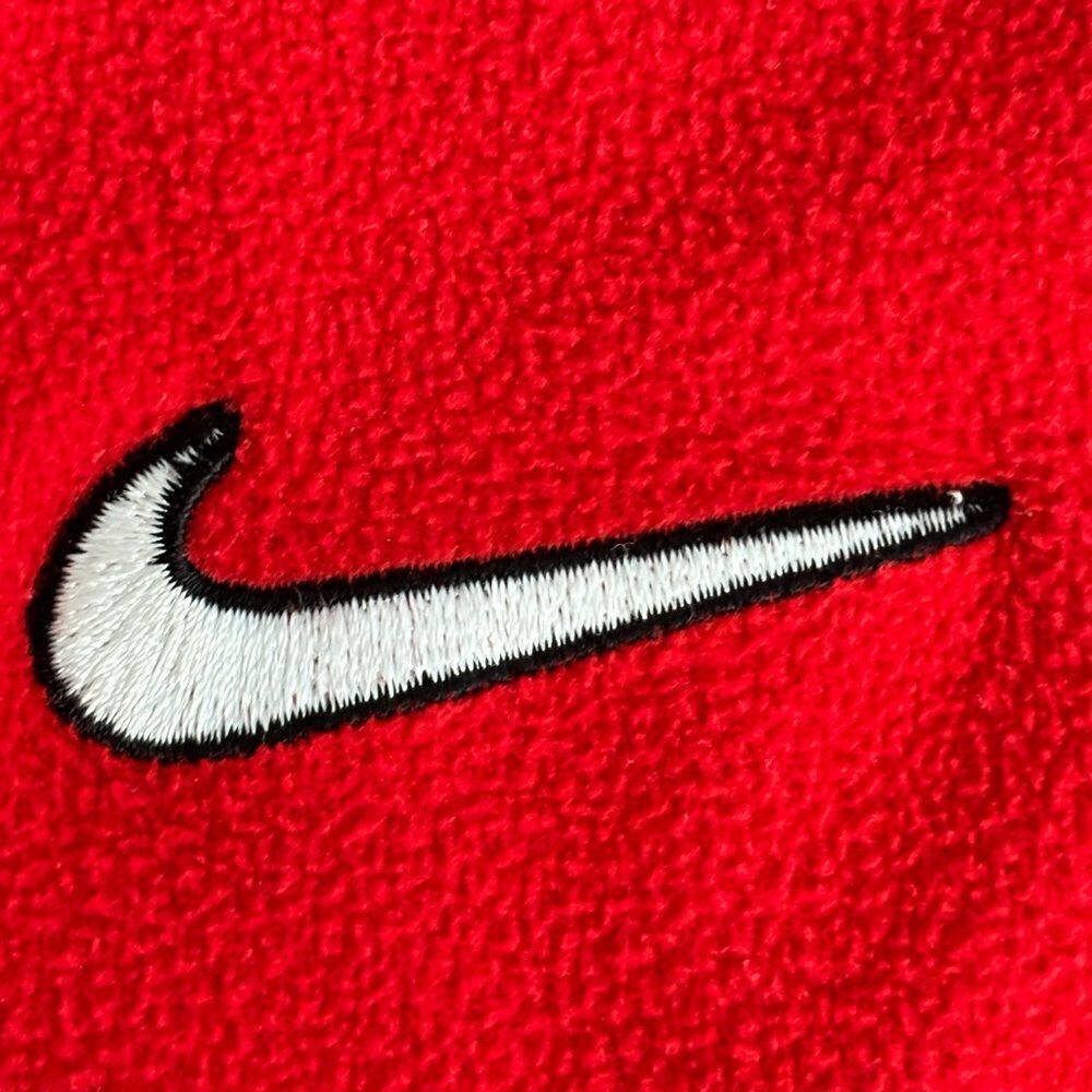 Nike Men's Small 90s Vintage Therma‎ Fit Red Black Fleece Long Sleeve Pullover - Picture 5 of 12